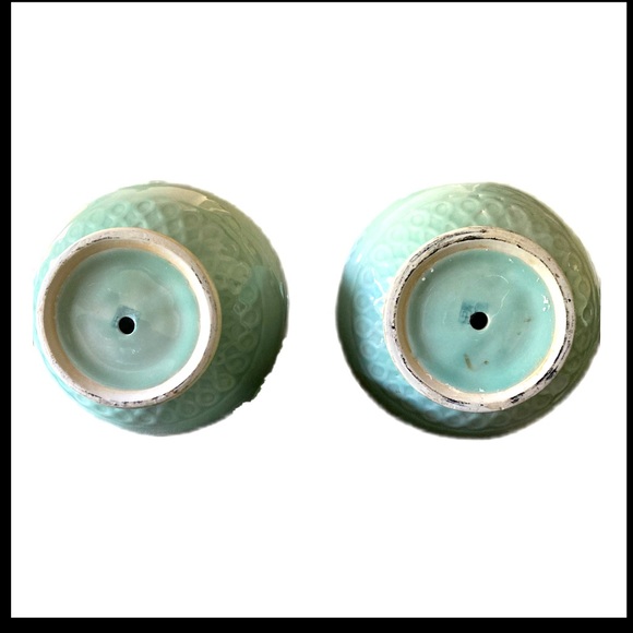 Pair Celadon Vases - Picture 2 of 2